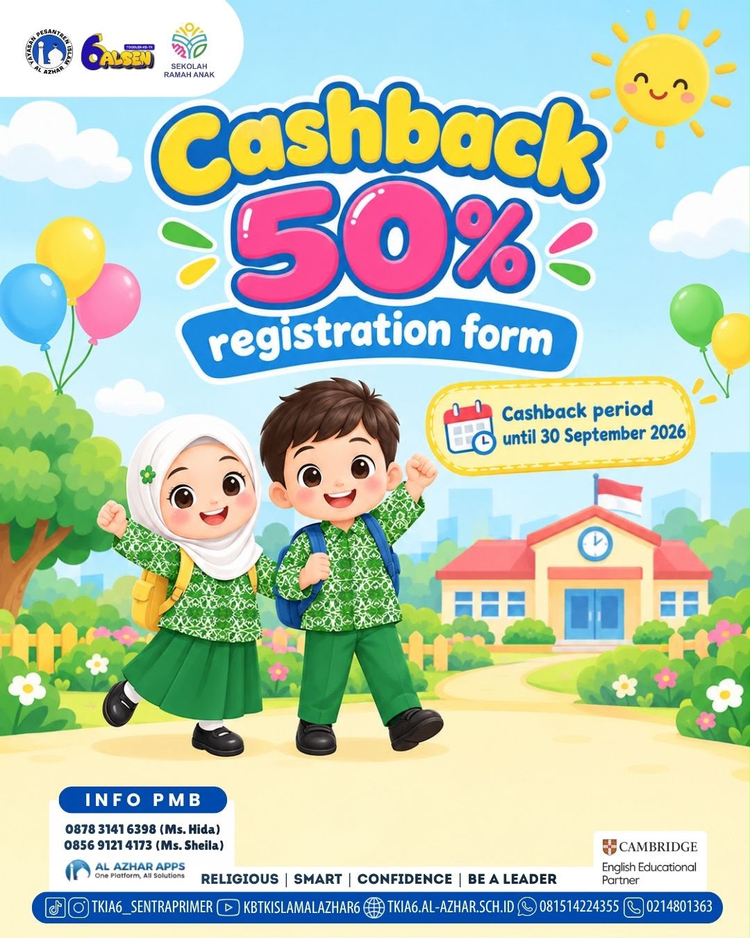PMB Toddler-KB-TKIA 6 Sentra Primer: Cashback 50% Registration Fee, Jangan Ketinggalan!